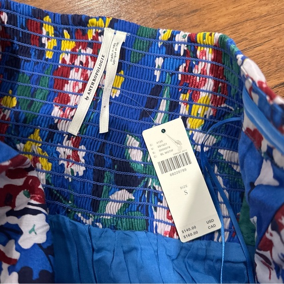 OPEN TO OFFERS Anthropologie Blue Floral Halter Mini Dress Size Small - Picture 4 of 4